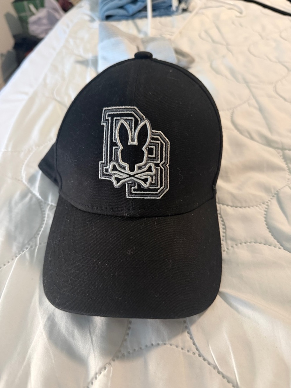 Psycho Bunny Kids Black Cap with White Logo